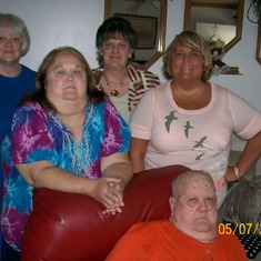 Dad with Judy, Dreama, Sharon, and me in 2010