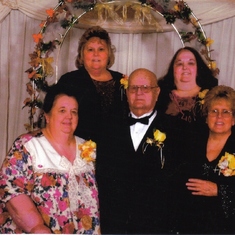 Dad and his daughters, Donna, Me, Dreama, and Bonnie