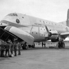 Unloading from C-124 at Nome, July 1952