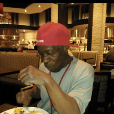 Dad enjoying lunch with me at the casino in Lake Charles, Louisiana 