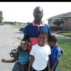 Dad and his grandkids Tutta, Feo, and Chyna 