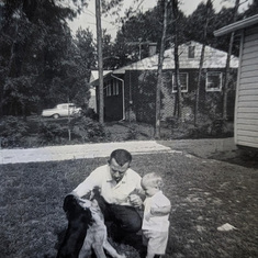 Don and Michael Ray Hill with dogs