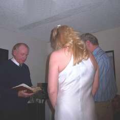 Don Hill officiating Laura and Mike Hill wedding