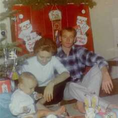 Mike, Nancy, Don Hill Christmas 1962