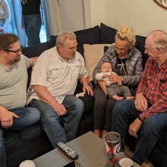 4 Generations of Hill men plus Great-Grandma Nancy Hill