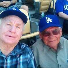 Don Hill and brother Mike Skaggs at Dodger game