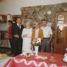 Don Hill, Hazel Hill Skaggs, Kenneth and Mike Skaggs anniversary party