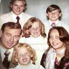 Don, Nancy, Michael, Ray, Teresa and Stephanie Hill Family portrait restored