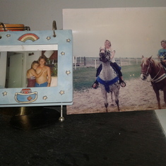 WE WERE YOUNG KIDS IN LOVE , HORSE BACK RIDING ON OUR HONEYMOON GALVESTON TEXAS