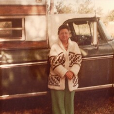 Mom in Front of Dads Truck