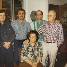 Mom with Dad Dan Dean Karl in Kitchen