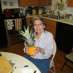 Mom with Pineapple She Planted