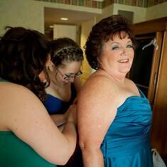 Getting mama dressed for my wedding in 2012