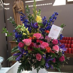 Beautiful flowers sent to the church from Joyce Minagil