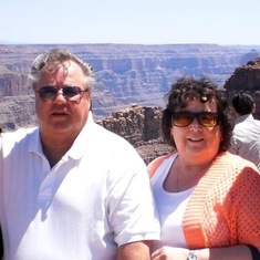 Gord and Joanne in Grand Canyon on holiday.
