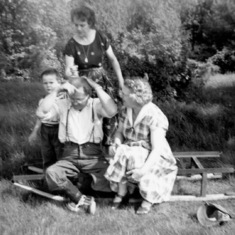 Mom, David, Russell Peterkin and Mrs. Pinn(Florence McKinnon’s mother from Newfoundland).