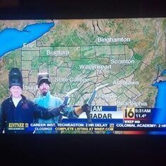 Christopher on TV doing the Weather