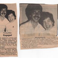 Donna & I's Engagement Spring of 1986 in the Williamsport and Boyertown Papers