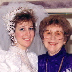 Donna and Mom on Donna's wedding day.