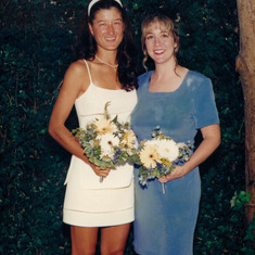 Donna and Christine at Christines wedding 1998