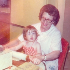 Grandma and Katie - cooking lessons started young!