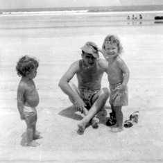 1949 Baby- Karen-Dorinda with Dad Daytona Beach 1949.