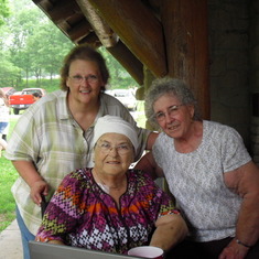 Aunt Lisa, Mom, and Aunt Shirley at Lake Ahquabi Wallace Family Reunion in June 2011