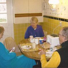 Doris, Irene and Bill at Breakfast time!!!
