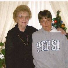Mom and me in Pepsi sweatshirt