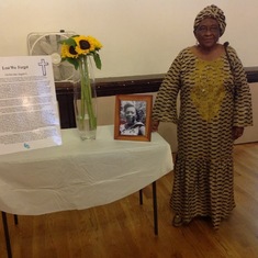 Honoring the memory of her mother at Christ Church Riverdale, New York, USA, August 2019