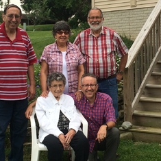 90th birthday visit with her four children, summer 2016