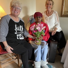 Janie, Jean, and Angela celebrating Jean’s 87th birthday, April 2023