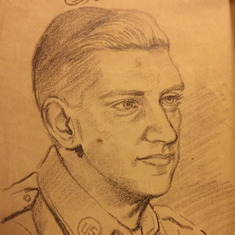 Self portrait drawn by Dad for Mom, while they were dating