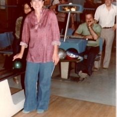 There was a time, when she worked at Russ Berrie & Co., that she had lots of fun. She was a single adult and Steven & I were adults, too, so she was finally free to party! Here she is, bowling with her friends from 'Russ' Circa 1980