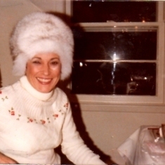 Mom at a friend's home after a night of girly girl pampering. circa 1980