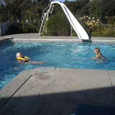 Didi and Trish in the Pool