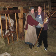 Docent and Amy at Philipsburg Manor