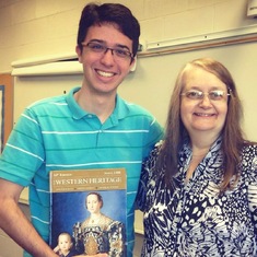 Mrs. Weinman and her student Matt Hoeck. He is now at the University of Florida studying politics and history. Matt always visited Mrs. Weinman at school every chance he had.