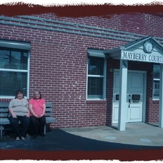 Julie & Jane at Mayberry Courthouse in Mt. Airy NC