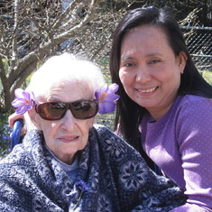 Gram and Lydia enjoying an early spring afternoon
