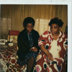 Debbie and Mama in her bedroom at home, 1346 Parkwood Place, NW.