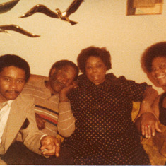 Clarence, Dadda, Mama, and Aunt Rosa, I'm not sure were this pic was taken at. December 1982