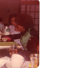 Mother's Day May 1, 1980 at Japanese Steak House. In the phote left from right Carol and Debbie.