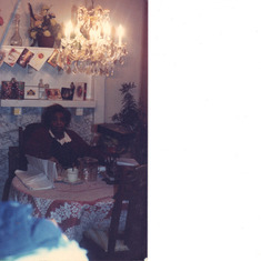 Mama in her dinning room at 1346 Parkwood Pl., NW, Christmas of 1986.