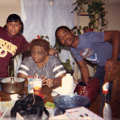 Left to right, Ojay, Kisha, Mama, and Mchael at home 3636 Warder St., NW.