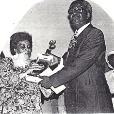 Mama receiving her trophy as the Mother of the Year, Sunday, May 13, 1979.