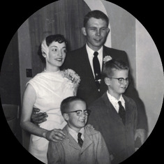 Scott & Mark Shumate at Dottie & Jerry's wedding, 1957