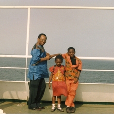 Daddy, Serah and I on Ferry going to Lungi International Airport in March of 1996