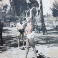 Doug weightlifting at Heliopolis, Egypt 1944