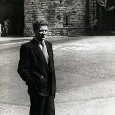 Grandad out the front of Westgate Towers 1960's